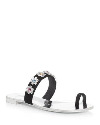 Giuseppe Zanotti + Nuvorock Swarovski Crystal Embellished Slide Sandals