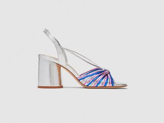 Zara + Silver Strappy High Heel Sandals