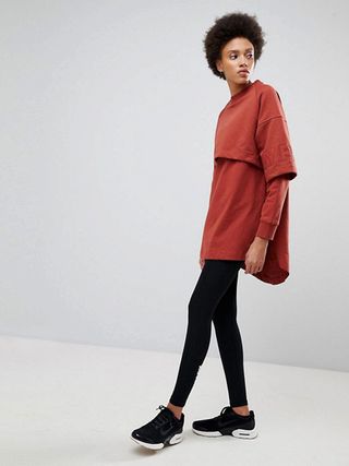 Ivy Park + Double Layer Sweatshirt Dress