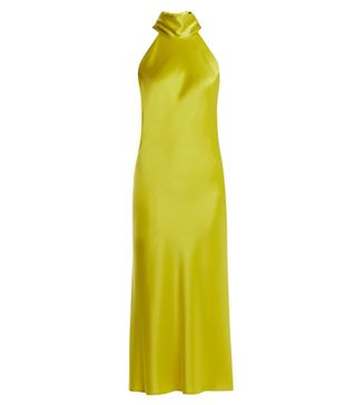 Galvan + Sienna Bias-Cut Satin Dress