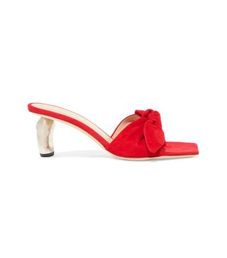 Rejina Pyo + Lottie Bow-Embellished Suede Mules