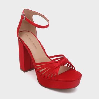 Who What Wear + Ella Satin Knot Platform Heeled Pumps