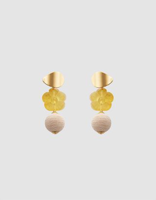 Lizzie Fortunato + Column Earrings in Goldenrod