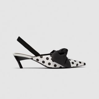 Zara + Polka-Dot Slingback Mid-Heels