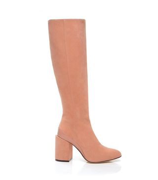 Dear Frances + Suede Knee-High Boots in Blush