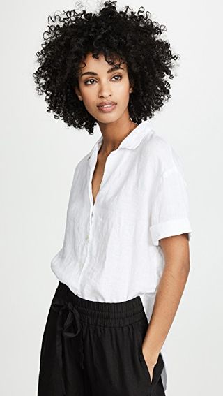 Three Dots + Linen Short Sleeve Shirt