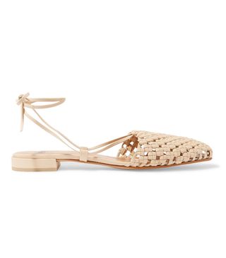 LOQ + Costa Lace-Up Woven Leather Flats