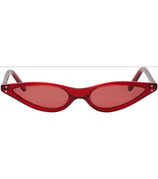 George Keburia + Red Micro Cat-Eye Sunglasses
