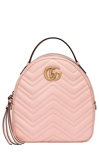 Gucci + GG Marmont Matelasse Quilted Leather Backpack