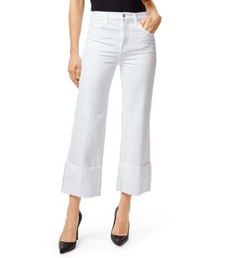 J Brand + Joan High-Rise Wide-Leg Crop Jeans in White