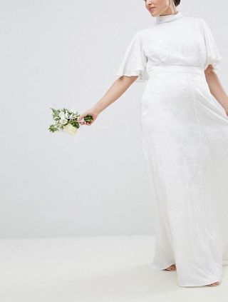 ASOS Curve + Wedding Dress in Soft Jacquard