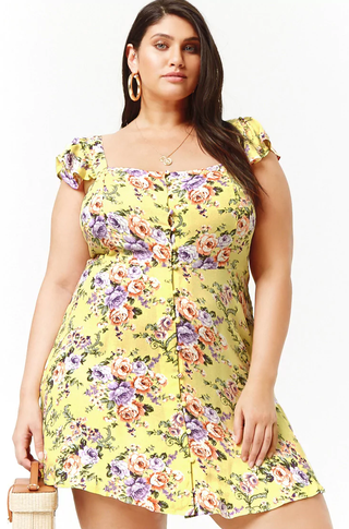 Forever 21 + Floral Button-Front Dress