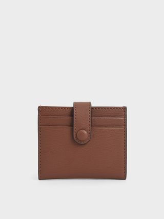Charles & Keith + Chocolate Snap Button Card Holder