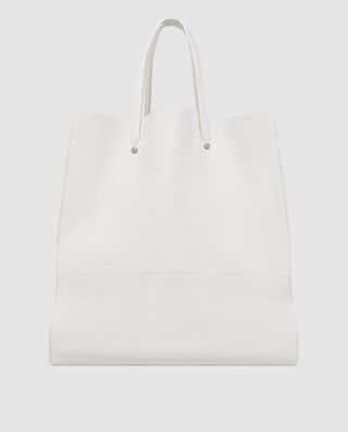 Zara + White Leather Tote Bag