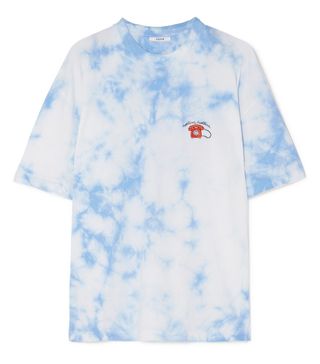 Ganni + Ginsbourg Verbena Embroidered Tie-Dyed Cotton-Jersey T-shirt