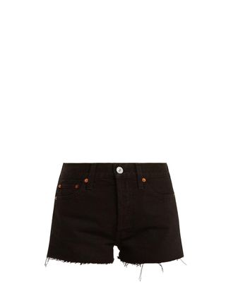 Re/Done + The Short Mid-Rise Denim Shorts