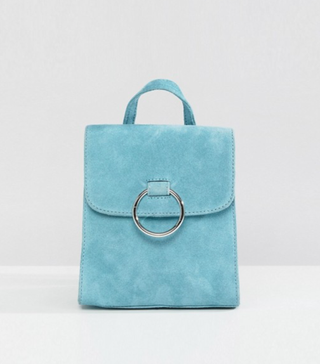ASOS + Suede Mini Backpack With Ring