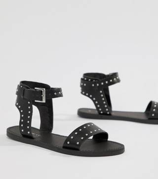 New Look + 2-Part Stud Flat Sandals