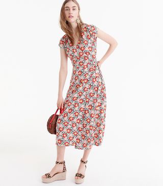 J.Crew + Mercantile Easy Wrap Dress in Seventies Floral