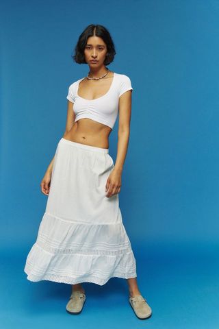 Urban Outfitters + UO Emelie Tiered Midi Skirt