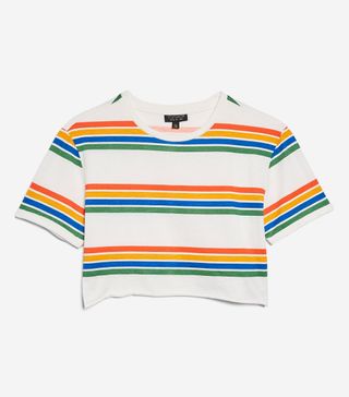 Topshop + Printed Rainbow Crop T-Shirt