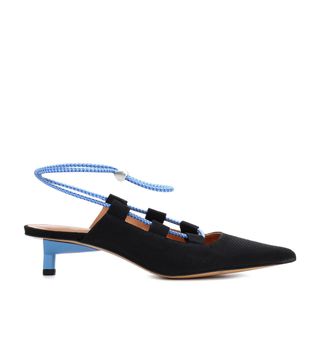 Ganni + Drawstring Ankle-Strap Pumps