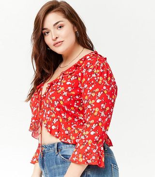 Forever 21 + Floral Ruffle Top
