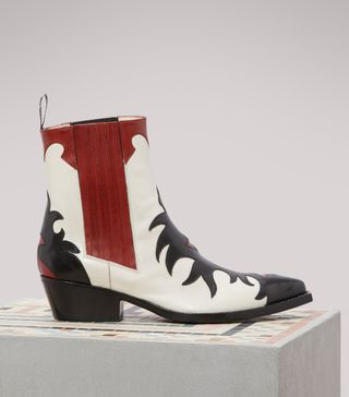 Sartore + Flamm Leather Cowboy Ankle Boots