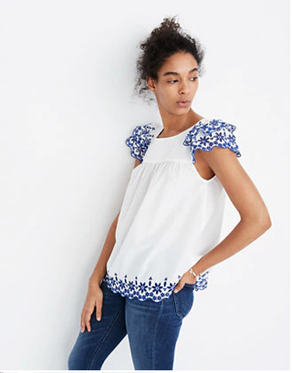 Madewell + Embroidered Story Top