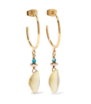 Isabel Marant + Gold-Tone, Bead, and Shell Earrings
