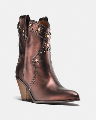 Coach + Western Bootie With Prairie Rivets