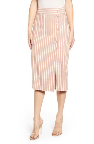 Leith + Stripe Midi Skirt