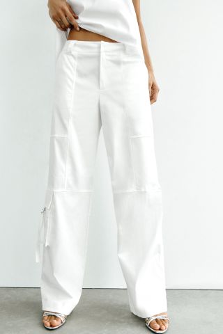Zara + Satin Effect Pocket Pants
