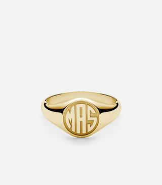 Miansai + Signet Ring, 14K Gold/3 Letter