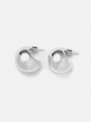 Jigsaw + Chunky Dome Earring in Silver
