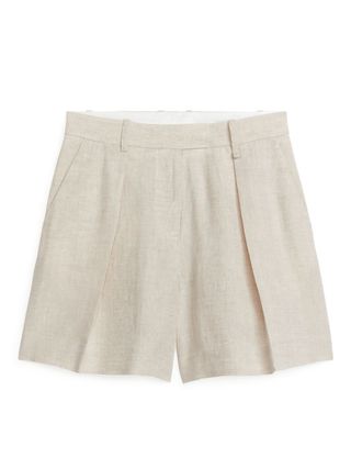 Arket + High Waist Linen Shorts