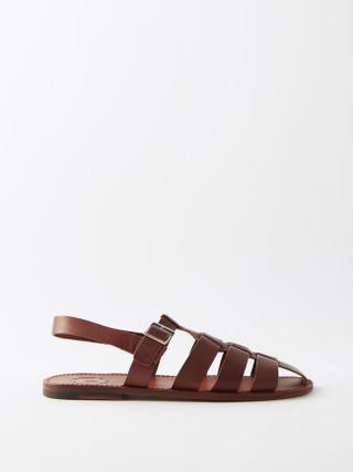 Grenson + Quincy Woven-Leather Sandals