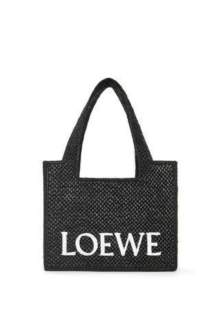 Loewe + Medium Loewe Font Tote in Raffia