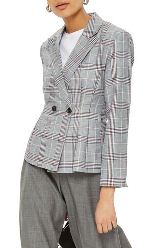 Topshop + Cham Linen Checkered Jacket