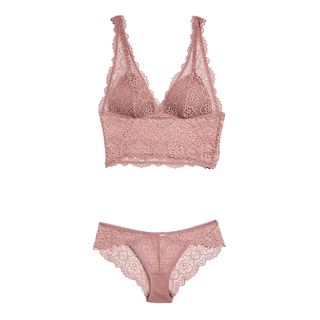 Topshop + Floral Lace Bralet and Mini Knickers Set