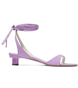 Tibi + Scott Crinkled Patent-Leather Sandals