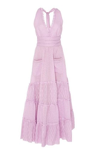 Luisa Beccaria + Ruffled Cotton Midi Dress
