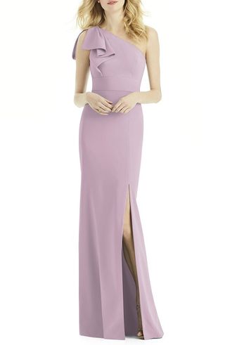 After Six + Bow One-Shoulder Gown