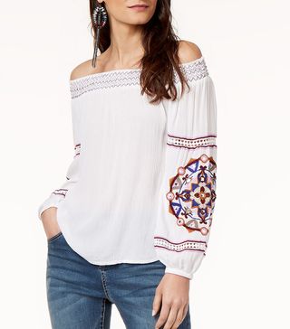 INC + Off-the-Shoulder Embroidered Top