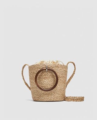 Zara + Tote With Wooden Handles