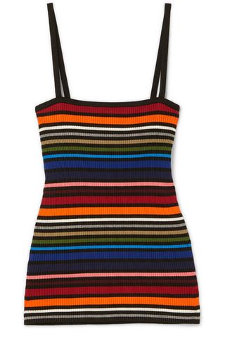 Dolce 
Gabbana + Striped Ribbed Cotton-Blend Camisole