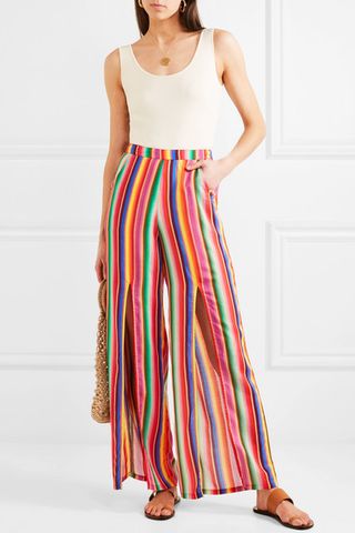 All Things Mochi + Andrea Striped Voile Wide-Leg Pants