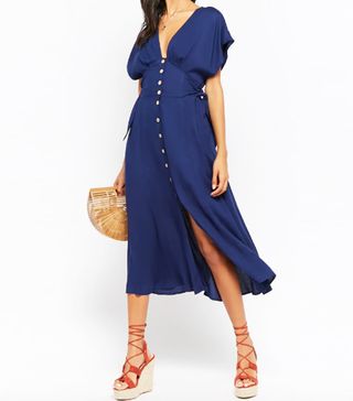 Forever 21 + Button-Front Midi Dress