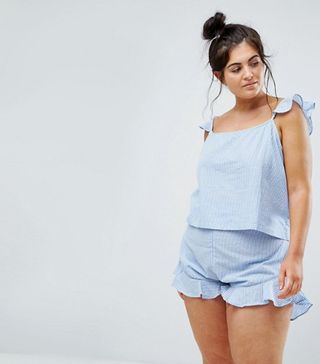 ASOS Curve + Ruffle Cami & Short Pajama Set
