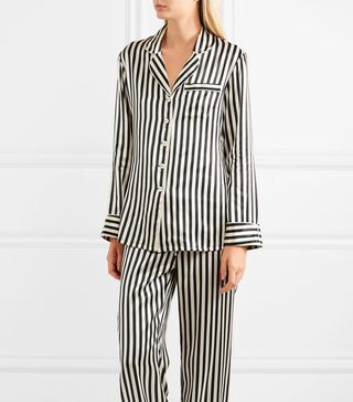 Olivia von Halle + Lila Striped Silk-Satin Pajama Set